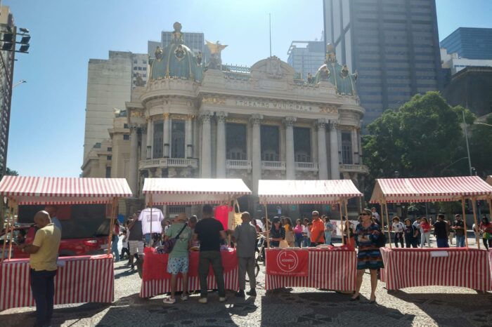 Sindicatos e movimentos foram ao Centro do Rio celebrar a comunicação sindical e popular